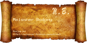 Meissner Bodony névjegykártya